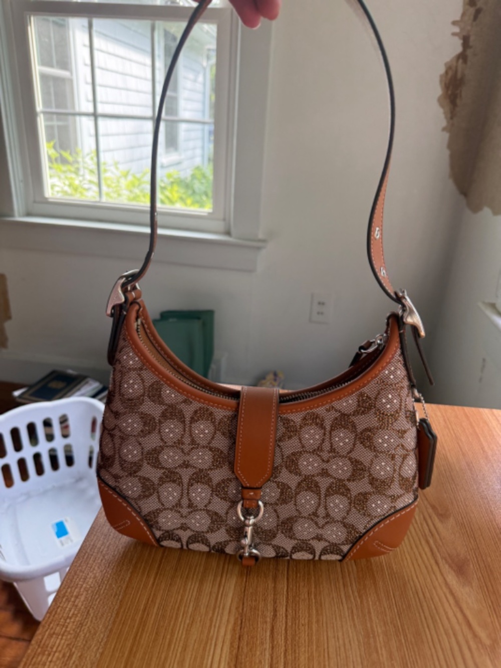 Coach Hamptons Hobo Bag in Signature Crystal Jacquard - Picture 2 of 9